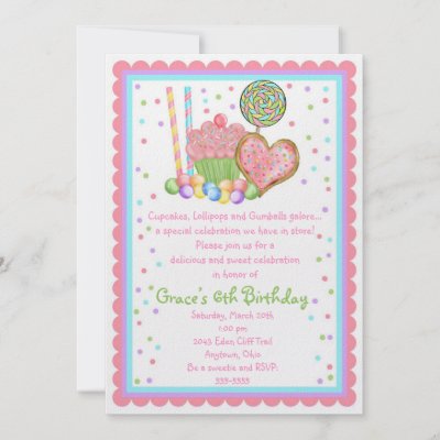 Cupcake and Candy Birthday invitations by LittlebeaneBoutique