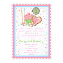 Cupcake and Candy  Birthday invitations invitations