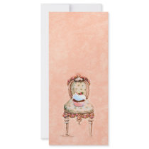 Cupcake and Chair vintage Style Invitations Cards Customized Rack Card