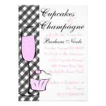 Cupcake and Champage invitations