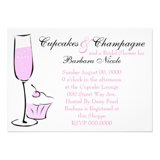Cupcake and Champage Custom Invite
