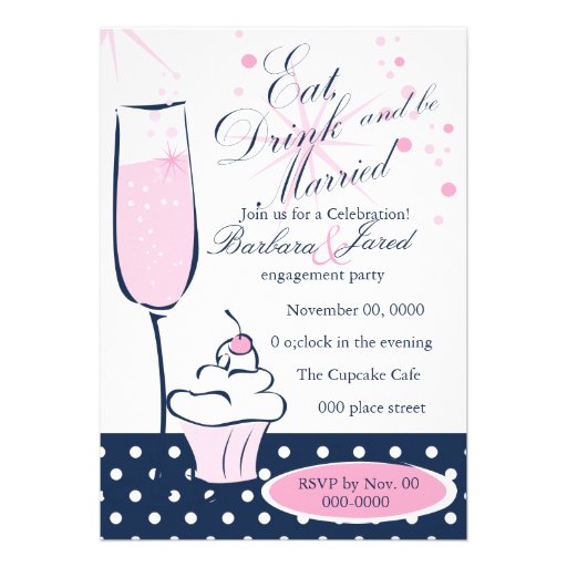 Cupcake and Champage Custom Invite