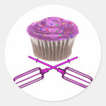 Cupcake and Crossbeaters Round Stickers