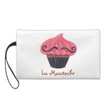 Cupcake and La Moustache Wristlet Clutch