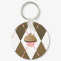 Cupcake Argyle Keychain