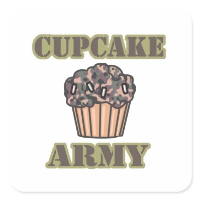 Cupcake Army Square Stickers Zazzle_sticker Cupcake Army Square Stickers Zazzle_sticker