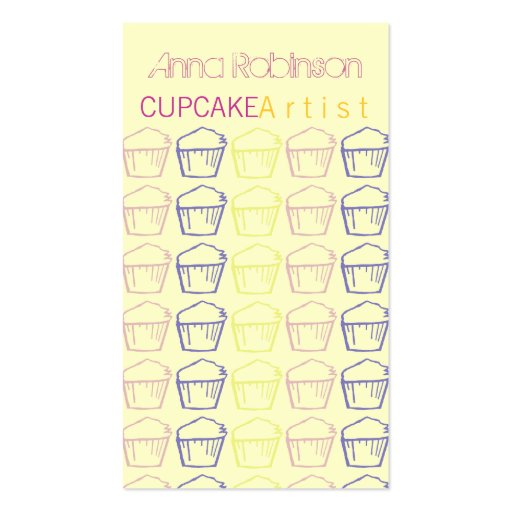 Cupcake Artist Business Cards (front side)