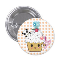 Cupcake Attack! (>_<) Pinback Buttons
