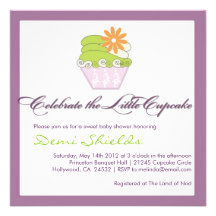 Cupcake Baby Shower Invitation