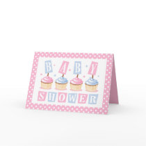 Cupcake Baby Shower Invitation cards