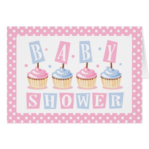 Cupcake Baby Shower Invitation Card