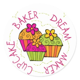 Cupcake Baker Dream Maker T-shirts and Gifts sticker