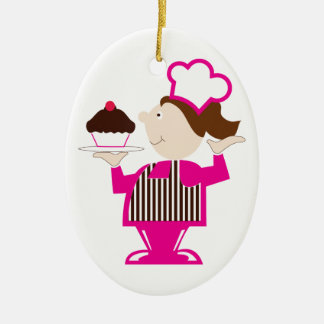 cupcake baker double sided oval ceramic christmas ornament cupcake baker double sided oval ceramic christmas ornament