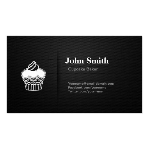 Cupcake Baker - Professional Premium Black Mesh Business Card Templates (front side)