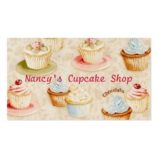 Cupcake Baker's Business Card (front side)