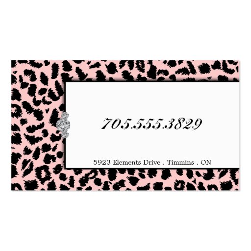 Cupcake Bakery Black Pink Leopard Business Card (back side)