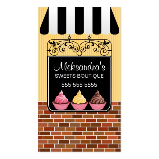 Cupcake Bakery Boutique Business Cards (front side)