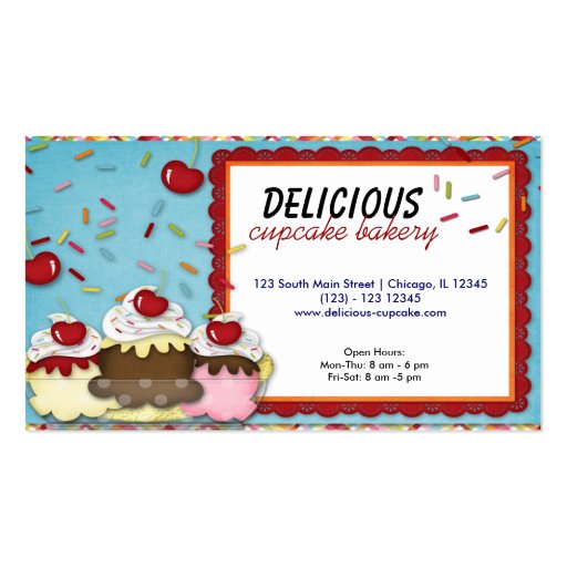 Cupcake Bakery Business Card (front side)