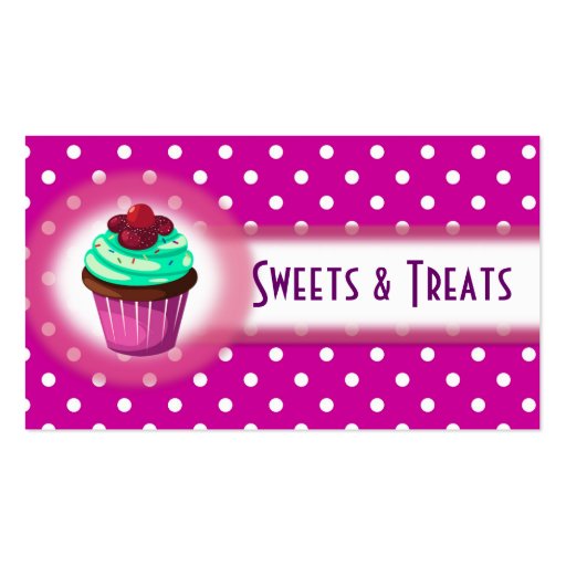 Cupcake Bakery Business Card Purple (front side)