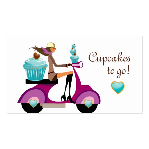 Cupcake Bakery Business Card Scooter Girl