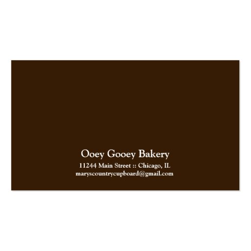 Cupcake Bakery Business Card template (back side)