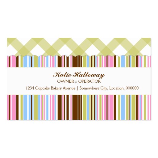 Cupcake Bakery Business Cards (back side)