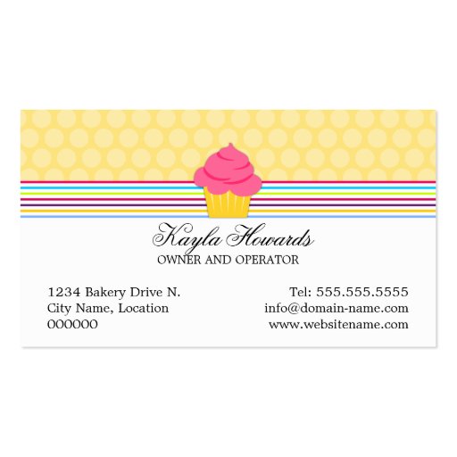 Cupcake Bakery Business Cards (back side)