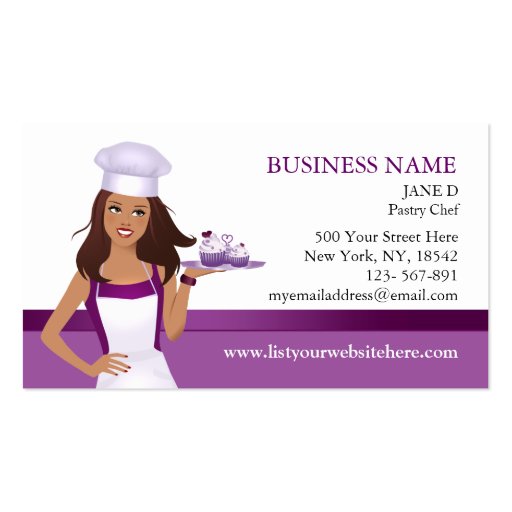 Cupcake Bakery Chic Business Card (front side)