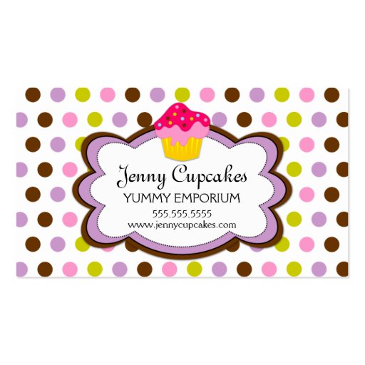 Cupcake Bakery Cloud Business Cards (front side)