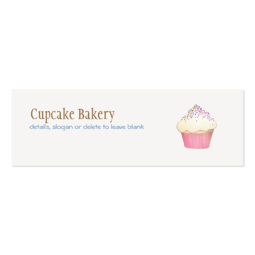 Cupcake Bakery MIni Business Card (front side)