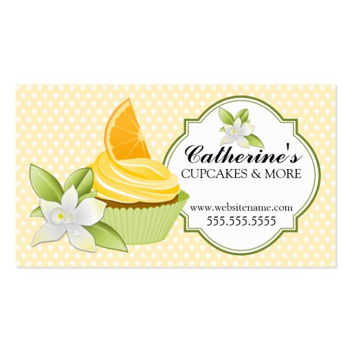 Cupcake Bakery Orange Slice Business Cards (front side)