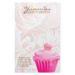 Cupcake Bakery Pastry Chef Pink Heart Leaves 1 Stationery