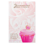 Cupcake Bakery Pastry Chef Pink Heart Leaves 2 Customized Stationery
