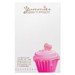 Cupcake Bakery Pastry Chef Pink Heart Stationery Paper