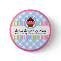 Cupcake Bakery Personalized Button