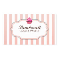 Cupcake Bakery Pink  Cute Elegant Modern Business Card Template