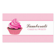 Cupcake Bakery Pink Elegant Modern Cute Business Card