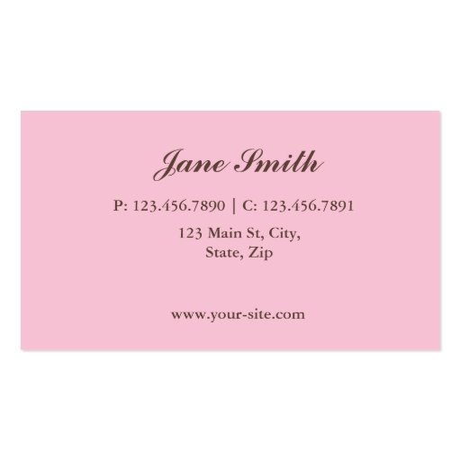 Cupcake Bakery Pink Elegant Modern Cute Business Card (back side)