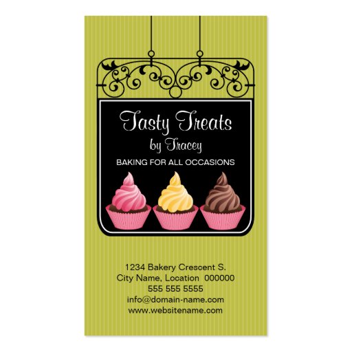 Cupcake Bakery Storefront Sign Business Cards
