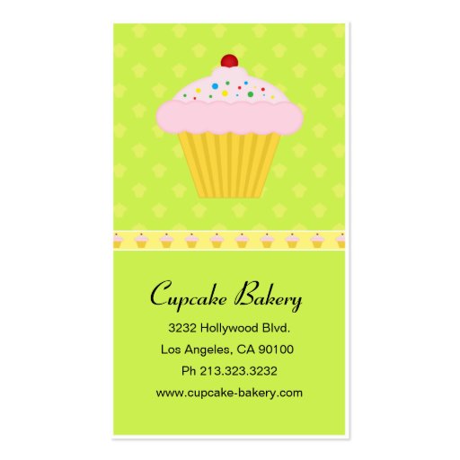 Cupcake Bakery vertical Business Card (front side)
