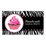 Cupcake Bakery Zebra Print Pink Elegant Modern Business Card Template