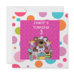 CUPCAKE & Bears GIRLS  Birthday Party Invit Personalized Announcement
