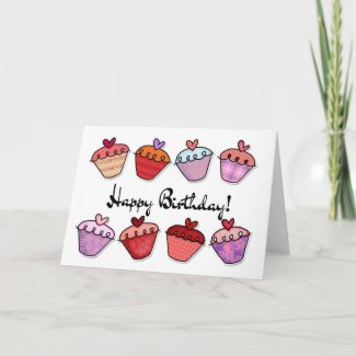 Cupcake Birthday Greeting Cards