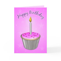 Cupcake Birthday Card Super Pink by mariannegilliand Cupcake Birthday Card Super Pink