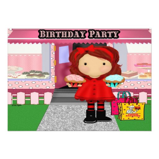 Cupcake Birthday Custom Invitation