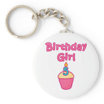 Cupcake Birthday Girl 5 keychains
