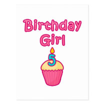 Cupcake Birthday Girl 5 postcards