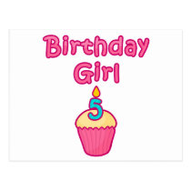 Cupcake Birthday Girl 5 postcards