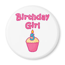 Cupcake Birthday Girl 5 magnets