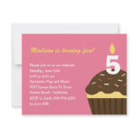 Cupcake Birthday Invitation - Pink